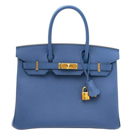 HERMES Epsom Birkin 30 Bleu Agate 